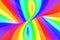 Rainbow funny spiral tunnel. Striped twisted cheerful optical illusion. Abstract background.