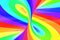 Rainbow funny spiral tunnel. Striped twisted cheerful optical illusion. Abstract background.