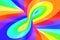 Rainbow funny spiral tunnel. Striped twisted cheerful optical illusion. Abstract background.