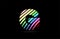 rainbow g alphabet letter stripes logo icon design