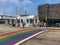 Rainbow gay flag crosswalk in Venice