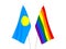 Rainbow gay pride and Palau flags