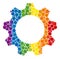 Rainbow Gearwheel Mosaic Icon of Circles