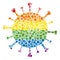 Rainbow Geometric Covid-19 Virus Mosaic