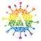 Rainbow Geometric Delta Coronavirus Collage