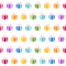 Rainbow gift present box seamless pattern flat