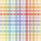 Rainbow gingham seamless digital pattern  in pastel hues