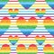 Rainbow glitter love stripe symmetry seamless pattern