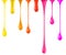 Rainbow glossy paint drop blobs isolated on white. vector. 3d illustrator