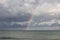 A rainbow going down on the Black Sea.