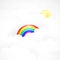 Rainbow Good Weather Background Sun behind White Cloud