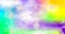 Rainbow gradient blue violet green yellow dreamy heaven background.White fluffy clouds.Sky