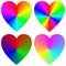 Rainbow gradient happy heart icon template set