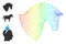 Rainbow Gradient Hatched Mesh Horse Head Icon