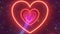 Rainbow Gradient Neon Glowing Beautiful Love Heart 3D Endless Tunnel - 4K Seamless VJ Loop Motion Background Animation