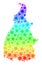 Rainbow Gradiented Christmas Mosaic Tocantins State Map from Snowflakes