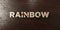 Rainbow - grungy wooden headline on Maple - 3D rendered royalty free stock image