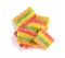 Rainbow Gummy Candy Pile Isolated, Sour Jelly Candies Strips in Sugar Sprinkle, Colorful Striped Marmalade