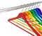 Rainbow hangers on clothes rail