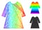 Rainbow Hatched Gradient Woman Dress Icon
