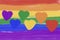 Rainbow heart drawing, LGBT pride month, Concept LGBTQ love symbol, Rainbow color background