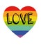 Rainbow heart with  Life gets better together - on white background hand drawn poster . LGBT concept. Gay pride symbol. LGBT commu