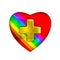 Rainbow heart medical gold cross sign