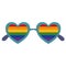 Rainbow heart shaped sunglasses isolated icon on white background. LGBT.