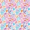 Rainbow Hearts seamless pattern. Vector repeating texture. Bright ornament for wrapping paper, kids textile design or fashion prin