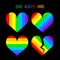 Rainbow hearts symbols