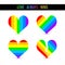 Rainbow hearts symbols