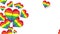 Rainbow hearts on white background. Flying hearts lgbt pride symbol animation