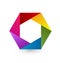 Rainbow hexagon icon