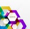 Rainbow hexagons modern design template