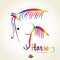 Rainbow horse design emblem logo image vector template