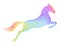 Rainbow horse jumping