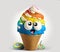 rainbow ice cream character , generative intelligence