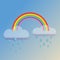 Rainbow icon in glassmorphism style. Weather icon.