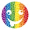Rainbow Idiot smiley Composition Icon of Round Dots