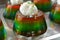 Rainbow Jello Shots with Whipped Cream and Sprinkles