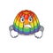 Rainbow jelly cartoon character style having angry face