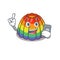 Rainbow jelly Cartoon design style speaking on a phone