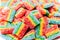 Rainbow juicy gummy candies background. Jelly sweets.