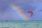 Rainbow and kite surf in Polynesia