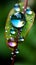 Rainbow leaf closeup water dew dropped high detail photography