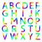 Rainbow letters of the alphabet, vector illustration.