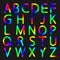 Rainbow letters of the alphabet, vector illustration.