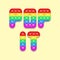 Rainbow letters Popit fidget toy. Antistress toy for children and adult