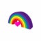 Rainbow in LGBT color icon, cartoon style