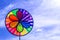 Rainbow lgbt pride spinning pinwheel. Symbol of minorities, gays and lesbians.